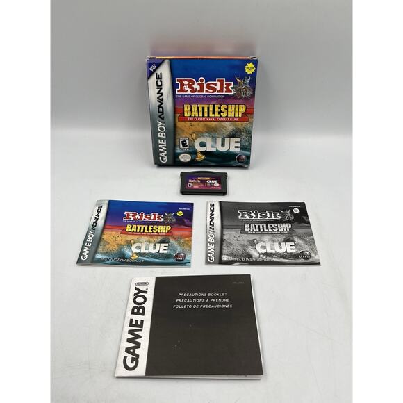 Risk / Battleship / Clue GBA Game Boy Advance Complete CIB Good Condition! Nice! - Picture 1 of 12